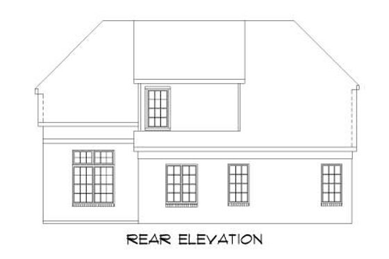 Exterior - Rear Elevation for Traditional House Plan #424-113 - 3 bed, 2.5 bath
