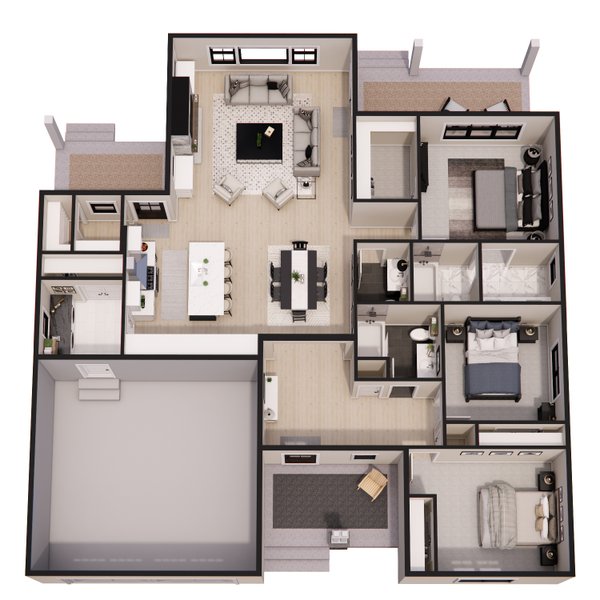 House Blueprint - Craftsman Floor Plan - Main Floor Plan #51-1397