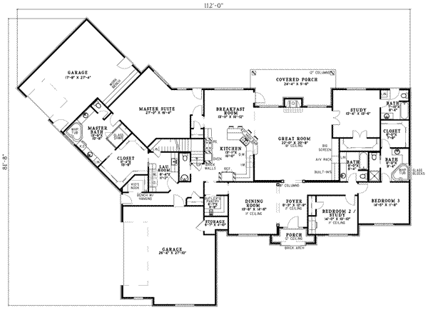 Traditional Floor Plan - Main Floor Plan #17-2122