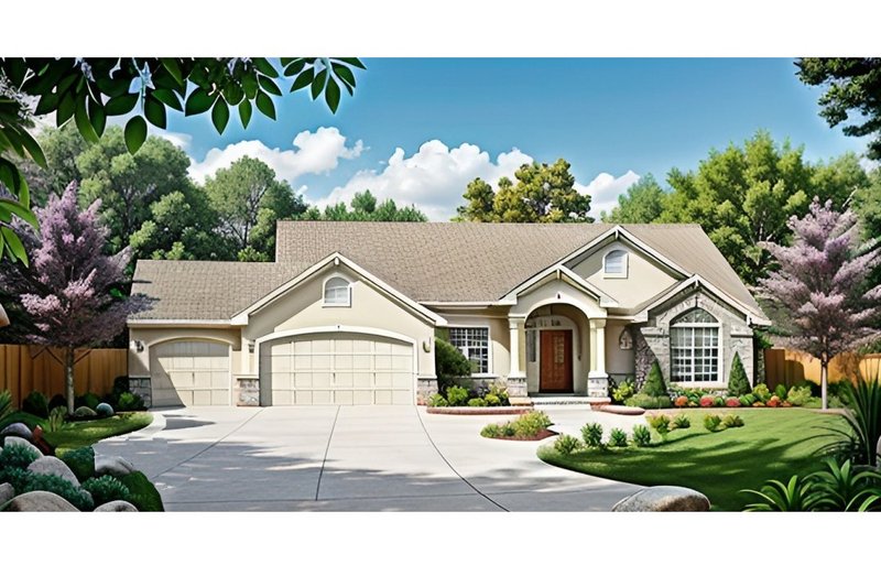 Home Plan - Traditional Exterior - Front Elevation Plan #58-163