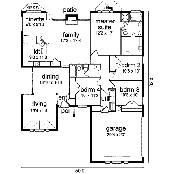 Traditional Floor Plan - Main Floor Plan #84-177