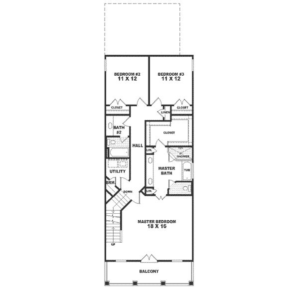 Southern Floor Plan - Upper Floor Plan #81-113