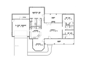 Floor Plan - Main Floor for Country House Plan #8-116 - 3 bed, 2 bath