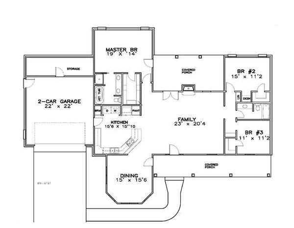 Country Floor Plan - Main Floor Plan #8-116