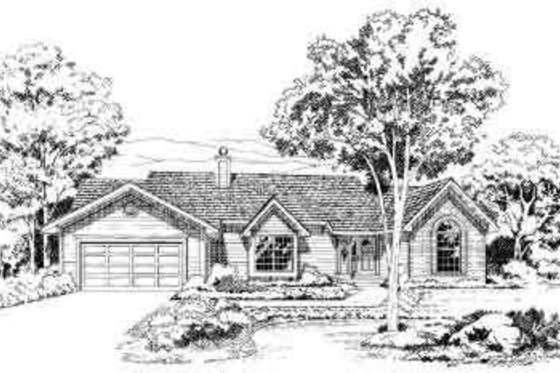 Exterior - Front Elevation for Traditional House Plan #312-288 - 3 bed, 2 bath
