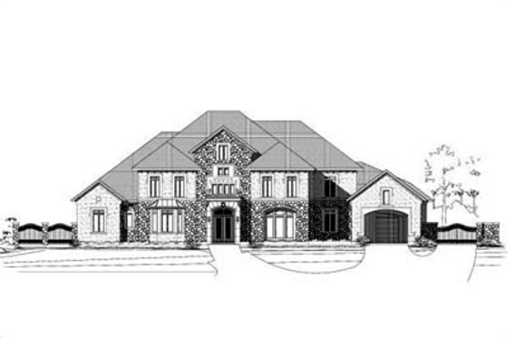 Exterior - Front Elevation for Mediterranean House Plan #411-126 - 4 bed, 5.5 bath