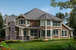 Exterior - Rear Elevation for Craftsman House Plan #132-186 - 4 bed, 3.5 bath