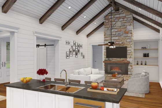 Interior - Family Room 1 for Farmhouse House Plan #923-350 - 4 bed, 3.5 bath