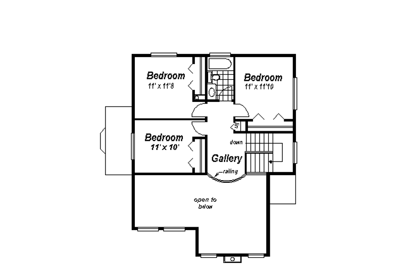 House Plan Design - Floor Plan - Upper Floor for Country House Plan #18-291 - 4 bed, 3 bath