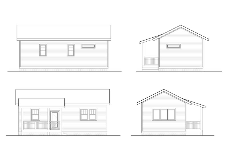 House Plan Design - Exterior - Other Elevation for Bungalow House Plan #936-59 - 1 bed, 1 bath