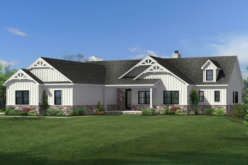 Home Plan - Craftsman Exterior - Front Elevation Plan #1057-18