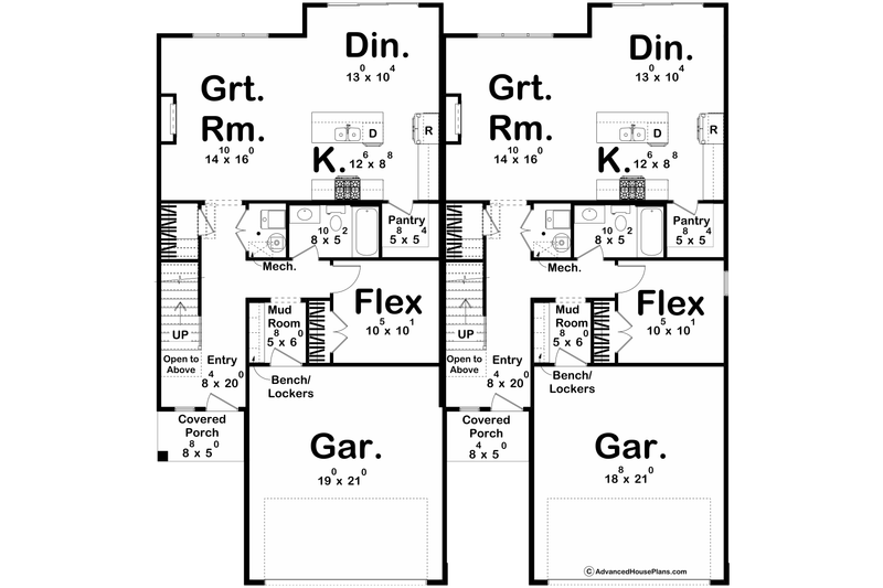 Architectural House Design - Floor Plan - Main Floor for Craftsman House Plan #455-567 - 3 bed, 2.5 bath