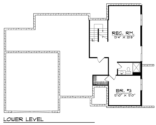 Home Plan - Traditional Floor Plan - Lower Floor Plan #70-757