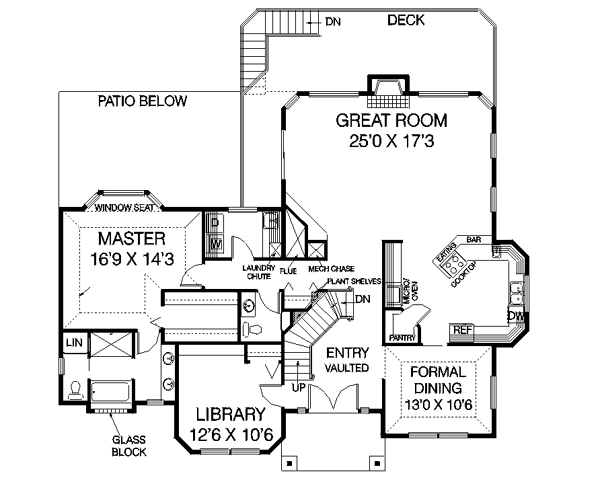 Traditional Style House Plan - 5 Beds 3.5 Baths 3512 Sq/Ft Plan #60-438 ...