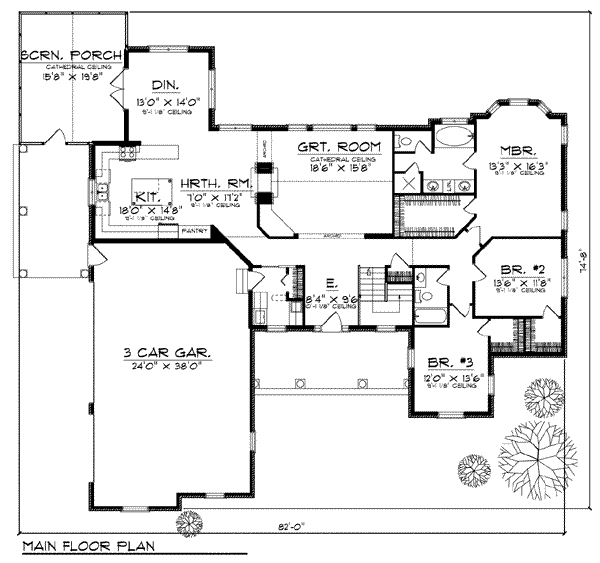 House Design - European Floor Plan - Main Floor Plan #70-797