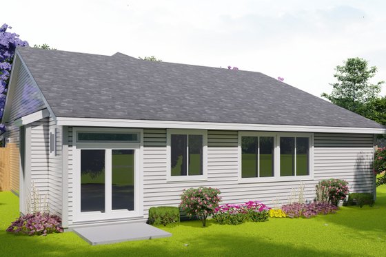 Exterior - Rear Elevation for Craftsman House Plan #53-655 - 3 bed, 2 bath