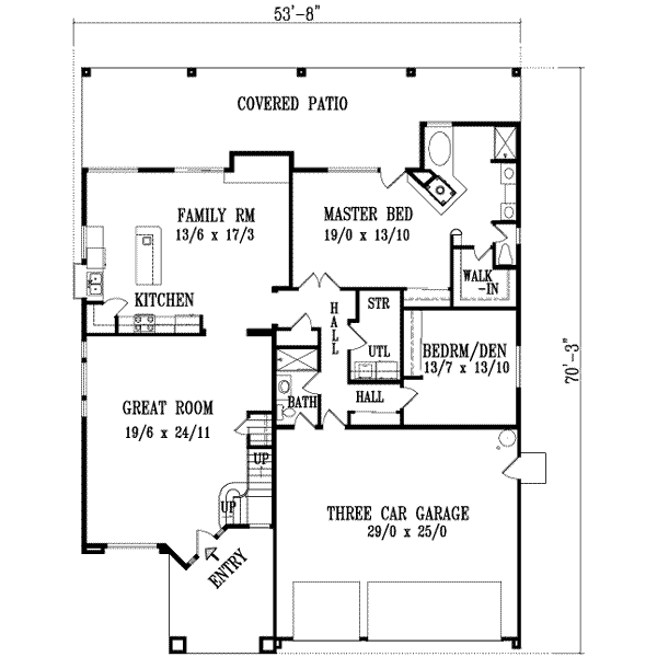 Traditional Floor Plan - Main Floor Plan #1-1096
