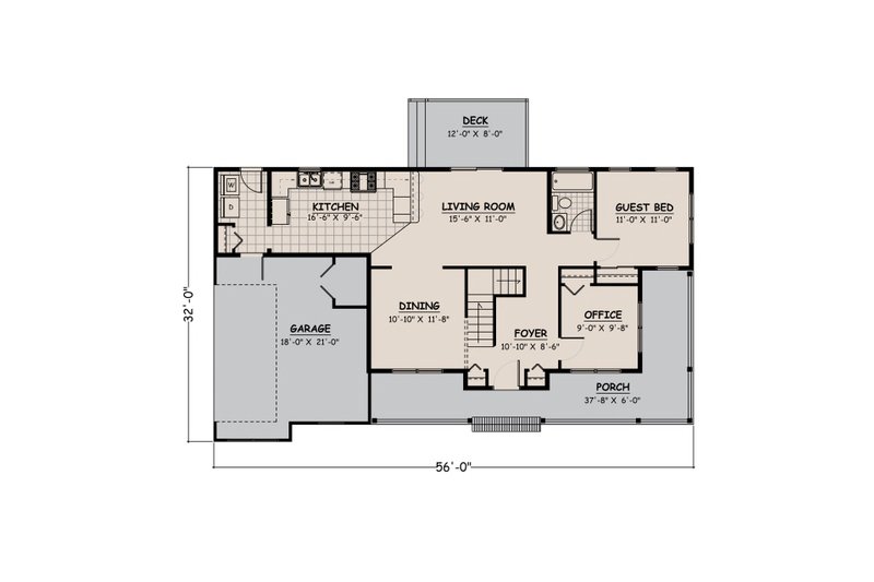 Home Plan - Floor Plan - Main Floor for Farmhouse House Plan #1082-3 - 4 bed, 3 bath
