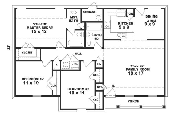 Traditional Floor Plan - Main Floor Plan #81-167