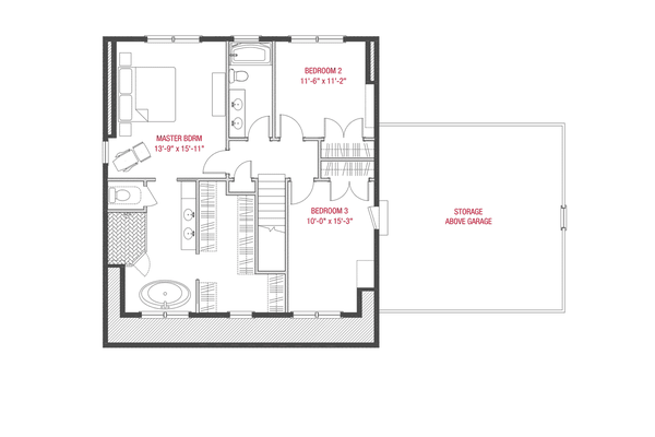 Craftsman Floor Plan - Upper Floor Plan #1079-2