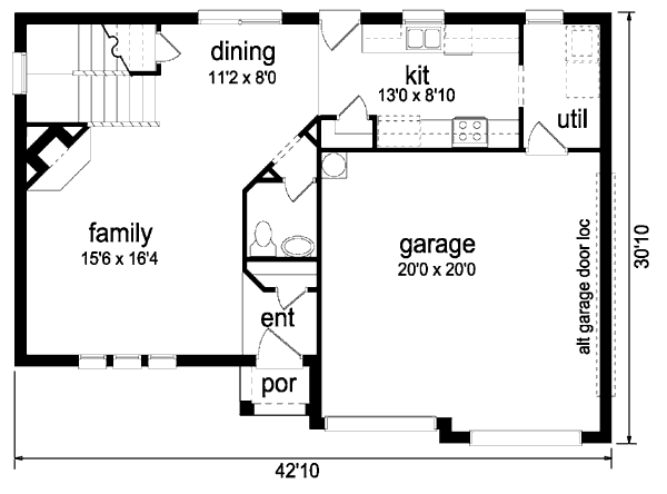 Home Plan - Traditional Floor Plan - Main Floor Plan #84-352