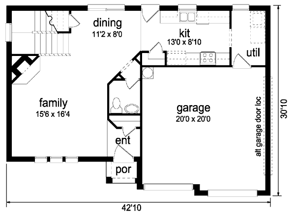 Architectural House Design - Traditional Floor Plan - Main Floor Plan #84-352