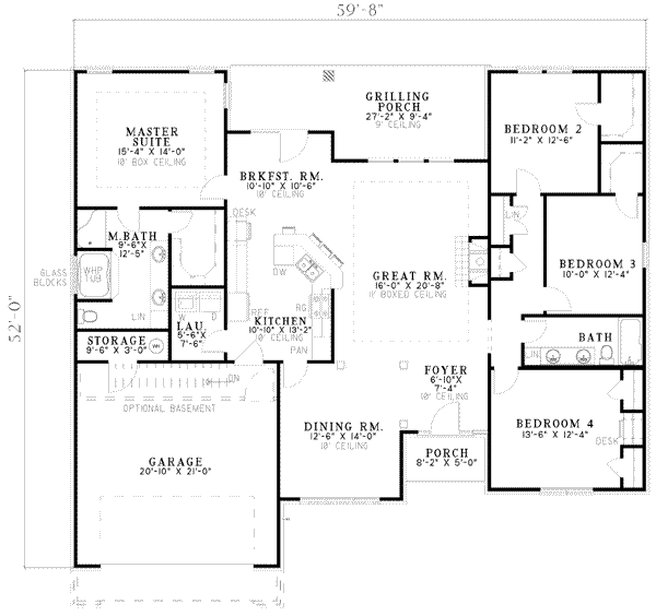 House Plan Design - Traditional Floor Plan - Main Floor Plan #17-545
