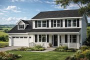 Colonial Style House Plan - 3 Beds 2.5 Baths 1604 Sq/Ft Plan #124-360 Exterior 
