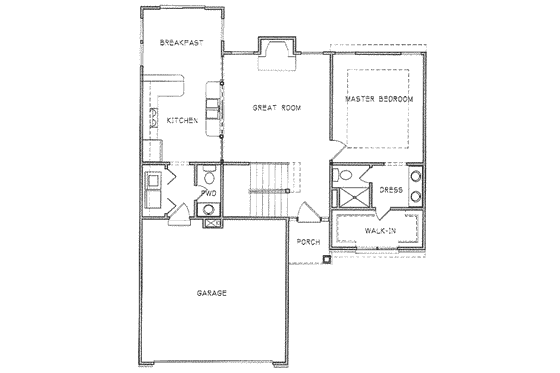 Floor Plan - Main Floor for Traditional House Plan #6-203 - 4 bed, 2.5 bath