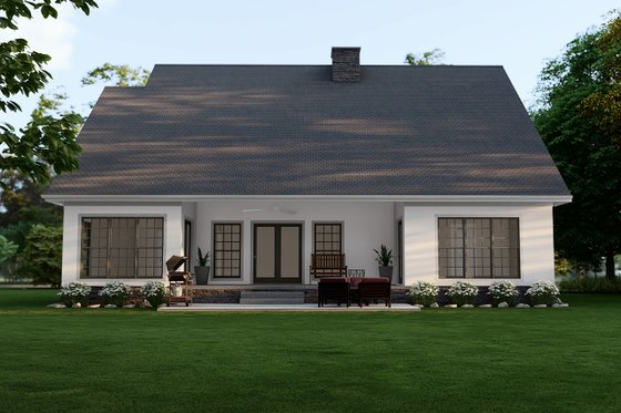 Exterior - Rear Elevation for Traditional House Plan #17-2779 - 4 bed, 2.5 bath