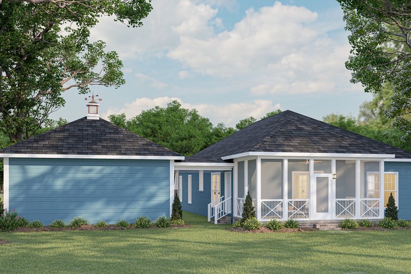 Architectural House Design - Exterior - Rear Elevation for Craftsman House Plan #44-234 - 3 bed, 2 bath