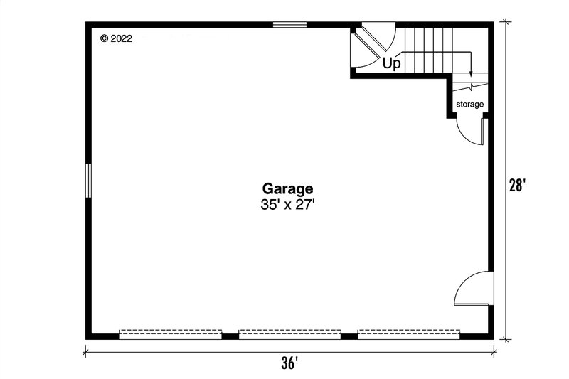 Architectural House Design - Floor Plan - Main Floor for Cottage House Plan #124-1323, 0 bath