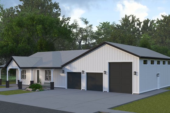 Exterior - Front Elevation 4 for Barndominium House Plan #1060-292 - 3 bed, 3.5 bath