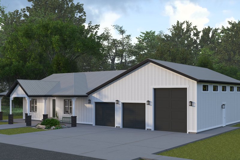 House Plan Design - Exterior - Front Elevation 4 for Barndominium House Plan #1060-292 - 3 bed, 3.5 bath