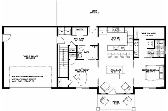 Floor Plan - Other Floor for Farmhouse House Plan #126-175 - 2 bed, 2 bath