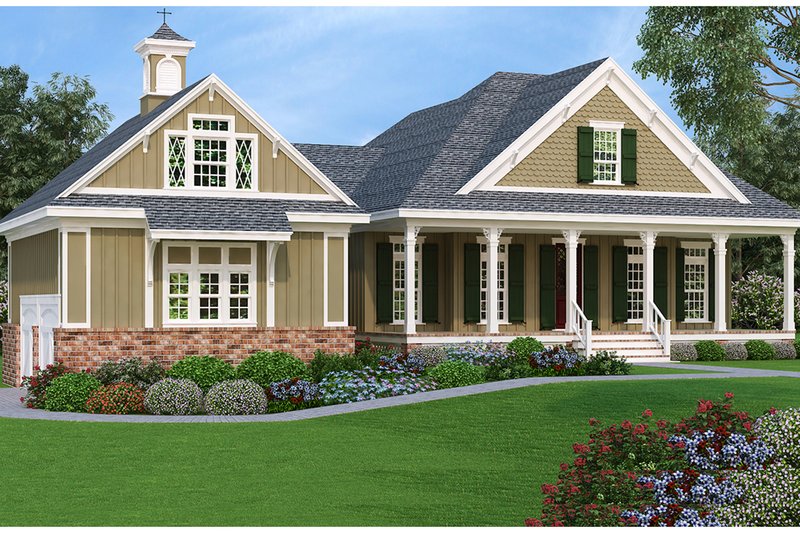 Architectural House Design - Southern Exterior - Front Elevation Plan #45-572