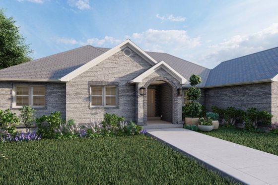 Exterior - Front Elevation 3 for Ranch House Plan #1060-185 - 3 bed, 2 bath