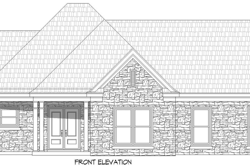 Architectural House Design - Exterior - Front Elevation 3 for Farmhouse House Plan #932-1234 - 4 bed, 2 bath