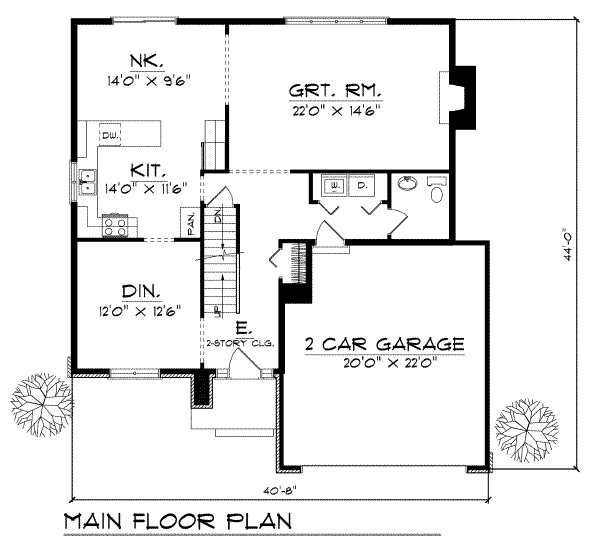 Traditional Floor Plan - Main Floor Plan #70-302
