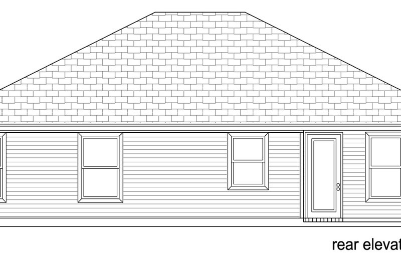 Home Plan - Exterior - Rear Elevation for Traditional House Plan #84-583 - 3 bed, 1 bath