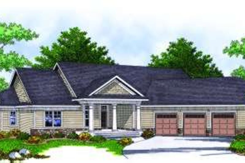 Dream House Plan - Traditional Exterior - Front Elevation Plan #70-805