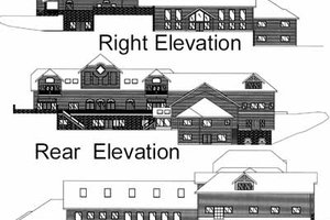 Exterior - Rear Elevation for European House Plan #117-168 - 15 bed, 13 bath