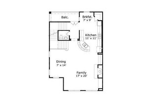 Floor Plan - Upper Floor for European House Plan #411-680 - 3 bed, 2.5 bath