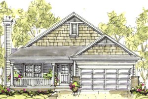 Craftsman Exterior - Front Elevation Plan #20-1204