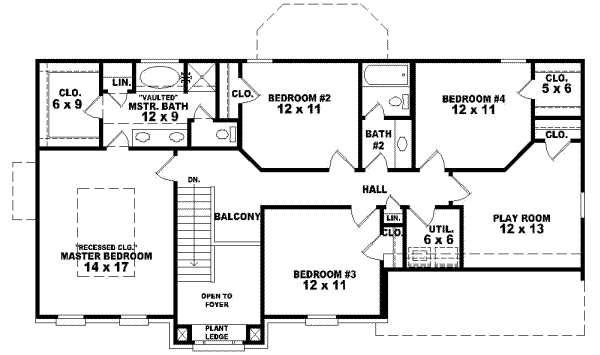 European Floor Plan - Upper Floor Plan #81-682