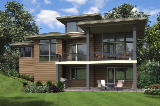 Exterior - Rear Elevation for Contemporary House Plan #48-1013 - 5 bed, 3.5 bath