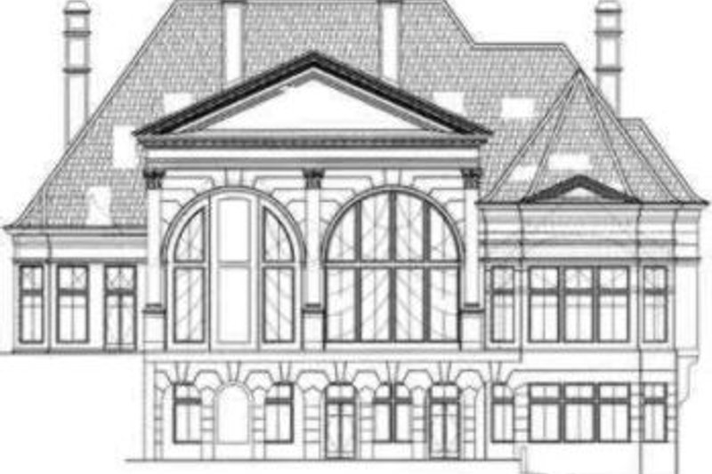 Architectural House Design - Exterior - Rear Elevation for European House Plan #119-163 - 5 bed, 6.5 bath