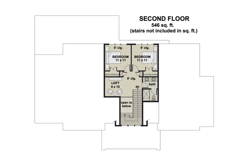 Home Plan - Floor Plan - Upper Floor for Farmhouse House Plan #51-1163 - 4 bed, 3.5 bath