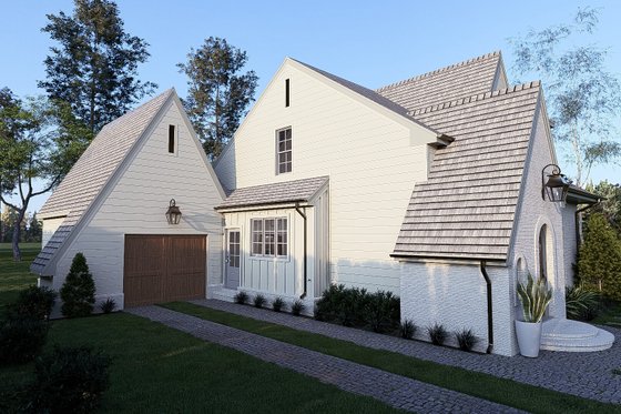 Exterior - Front Elevation 4 for European House Plan #923-285 - 3 bed, 2.5 bath