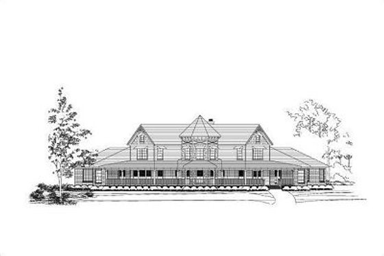 Exterior - Front Elevation for Traditional House Plan #411-398 - 5 bed, 4.5 bath